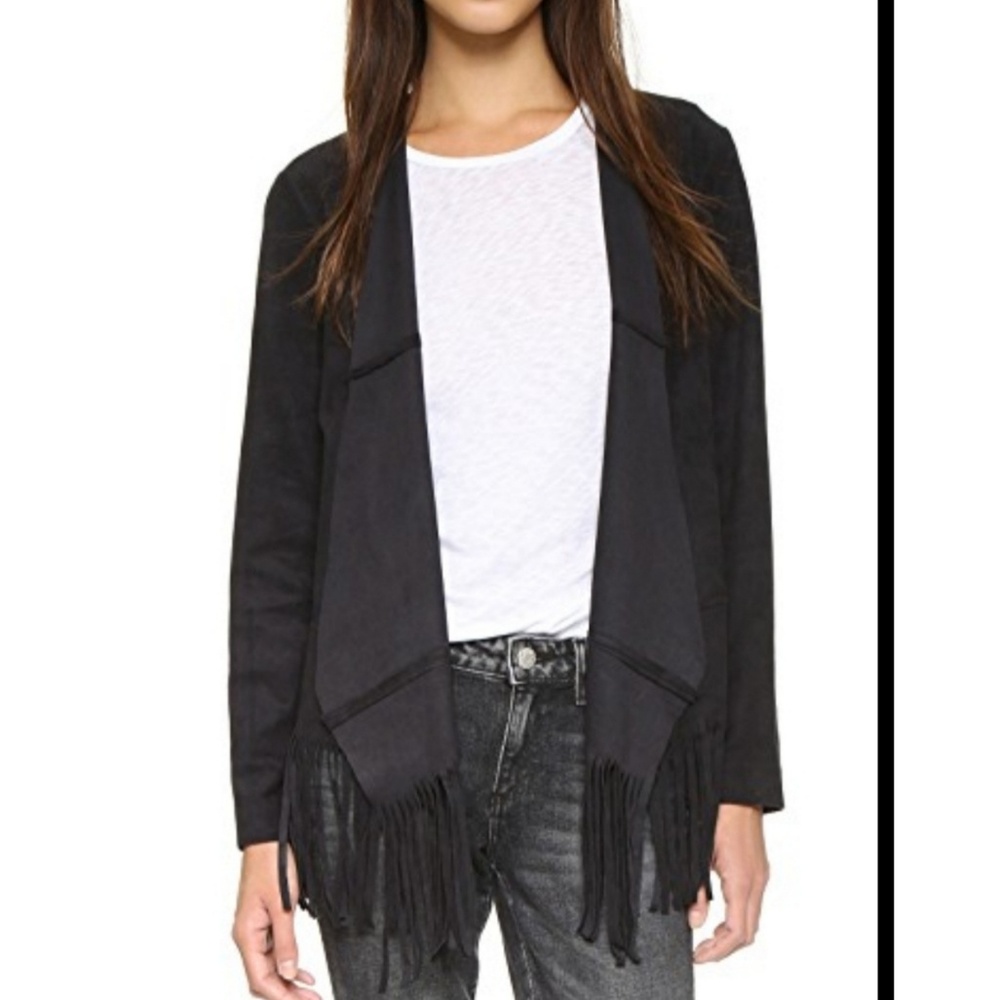 Faux Suede Fringe Jacket